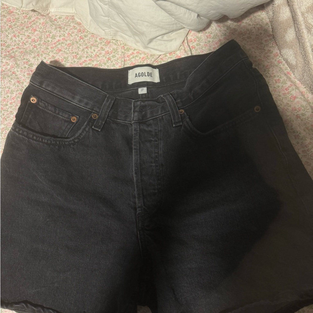 Agolde Black Jean Shorts